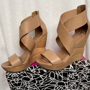 Diane von Furstenberg leather wedge sandals